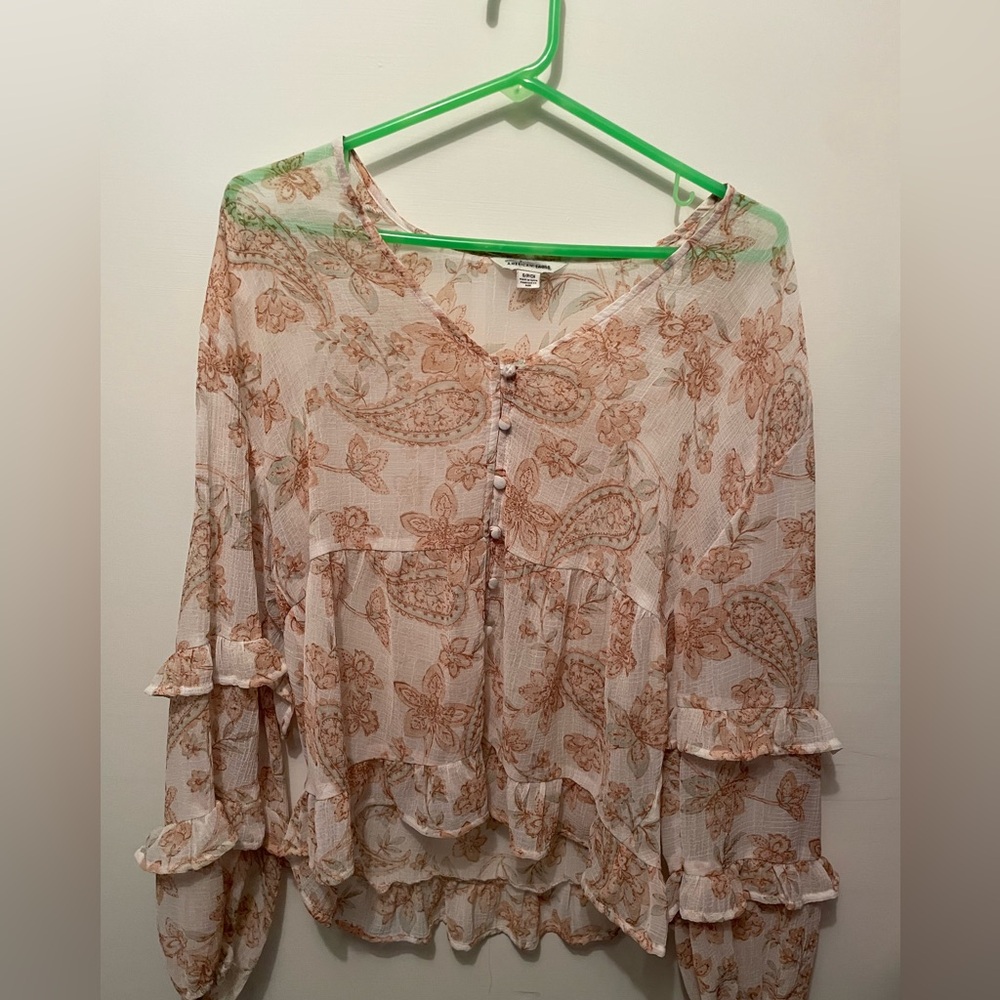 American eagle paisley blouse size small